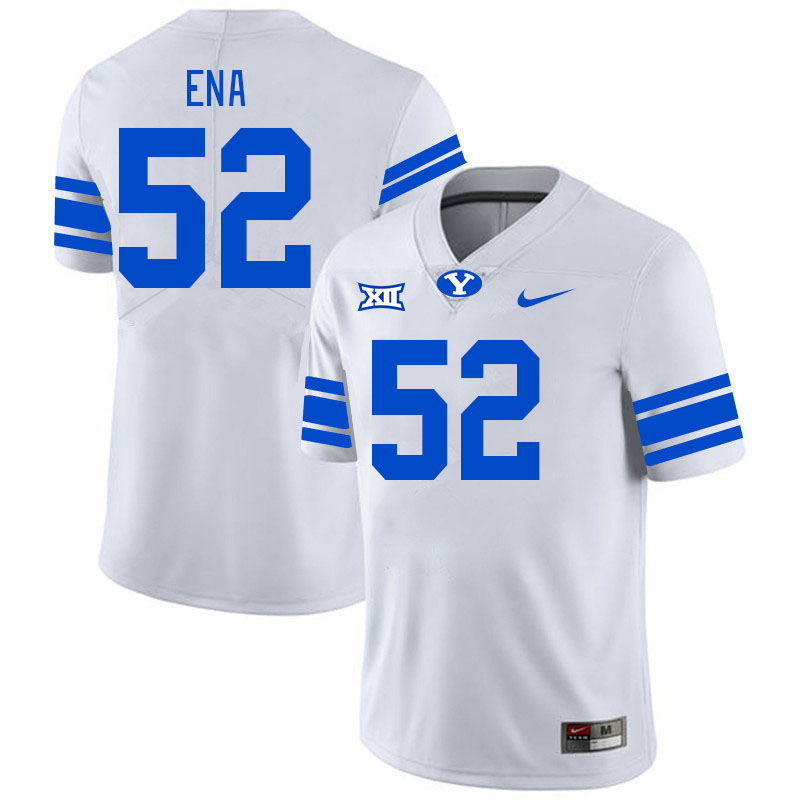 Men #52 Justice Ena BYU Cougars College Football Jerseys Stitched Sale-White